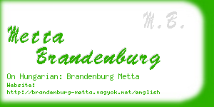 metta brandenburg business card